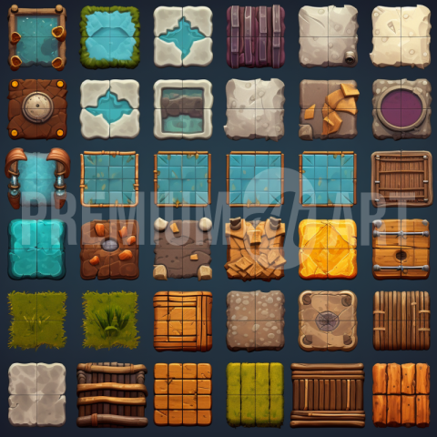Game Tile Set - Photo #422 - Premium AI Art - AI Generated Stock Photos